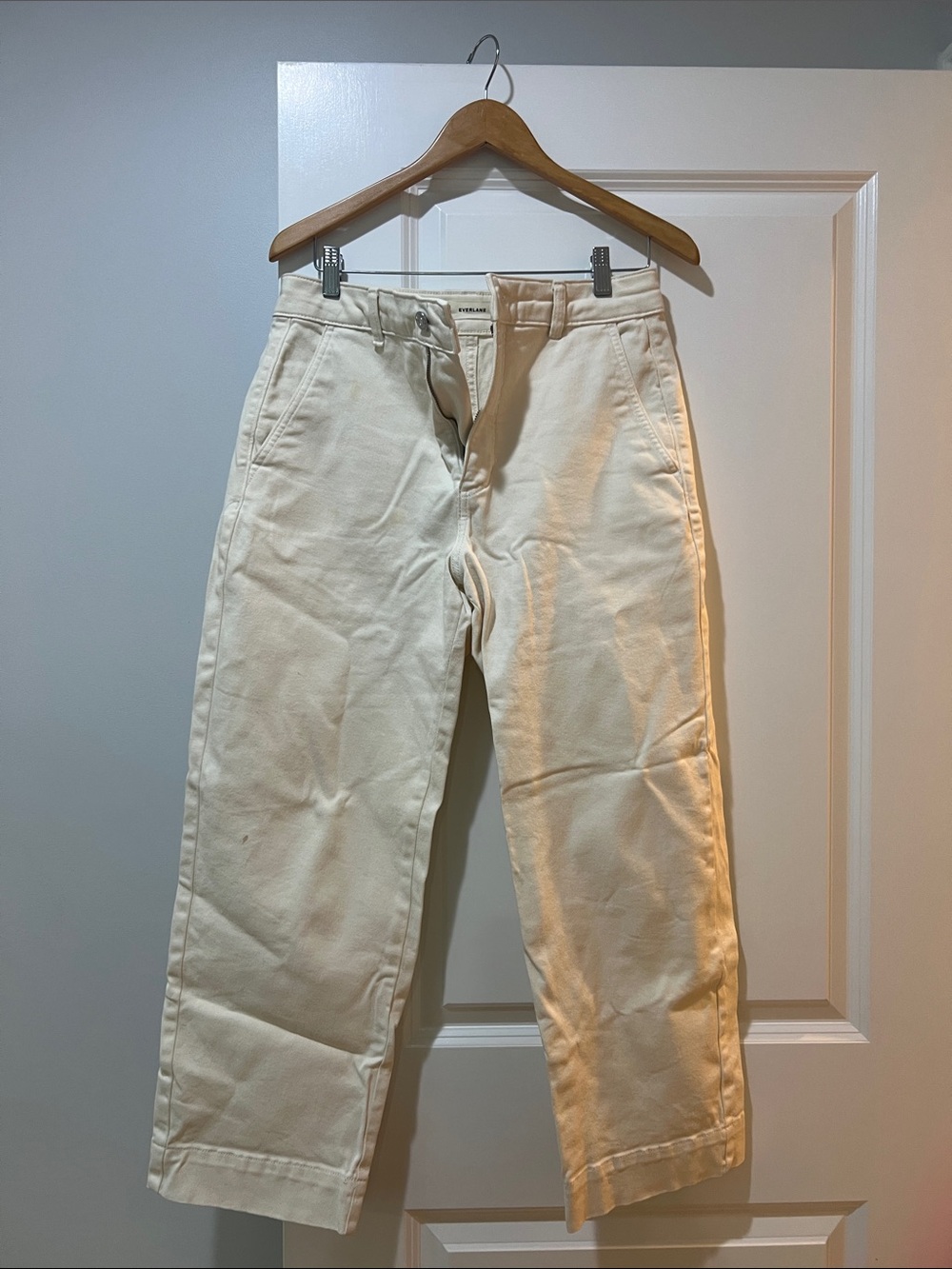 Everlane Cream Wide-Leg Jeans